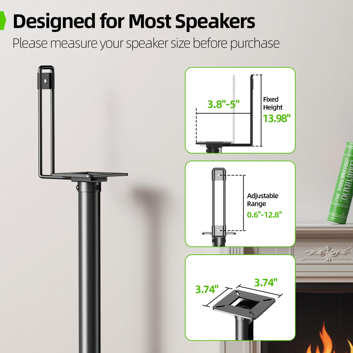 USX MOUNT stands showing wide compatibility with multiple speaker brands
