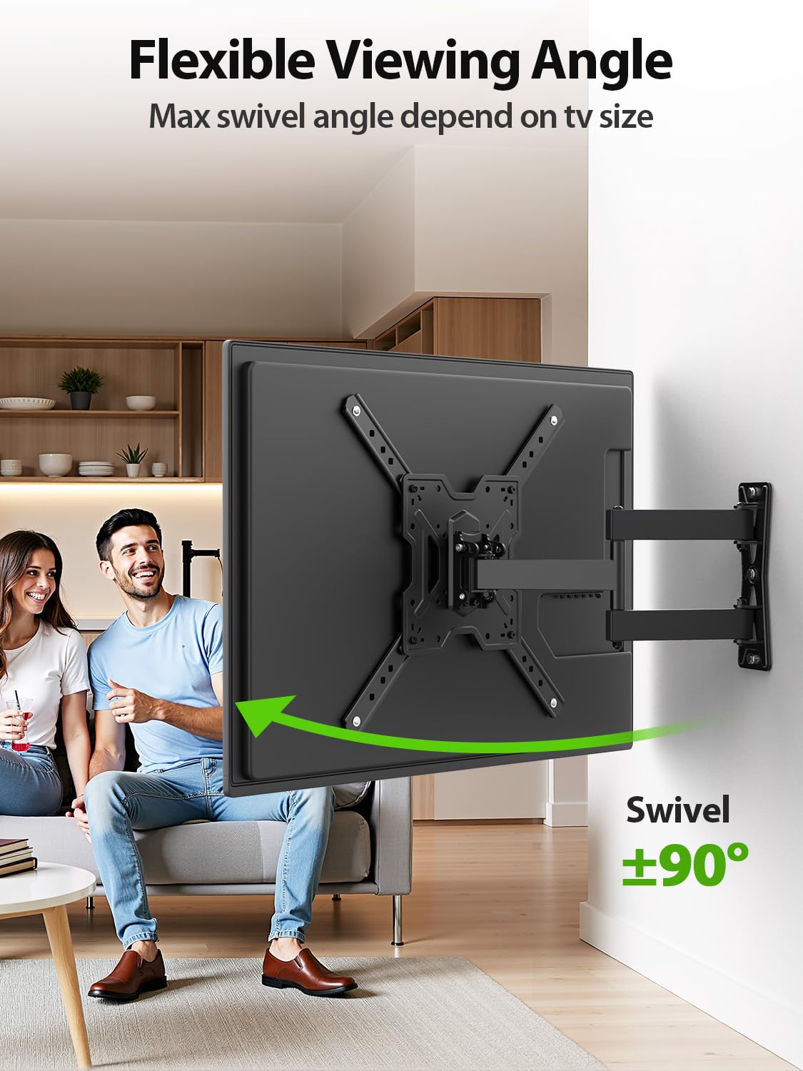 USX MOUNT tilt and swivel mechanism closeup for smooth angle adjustments benefit