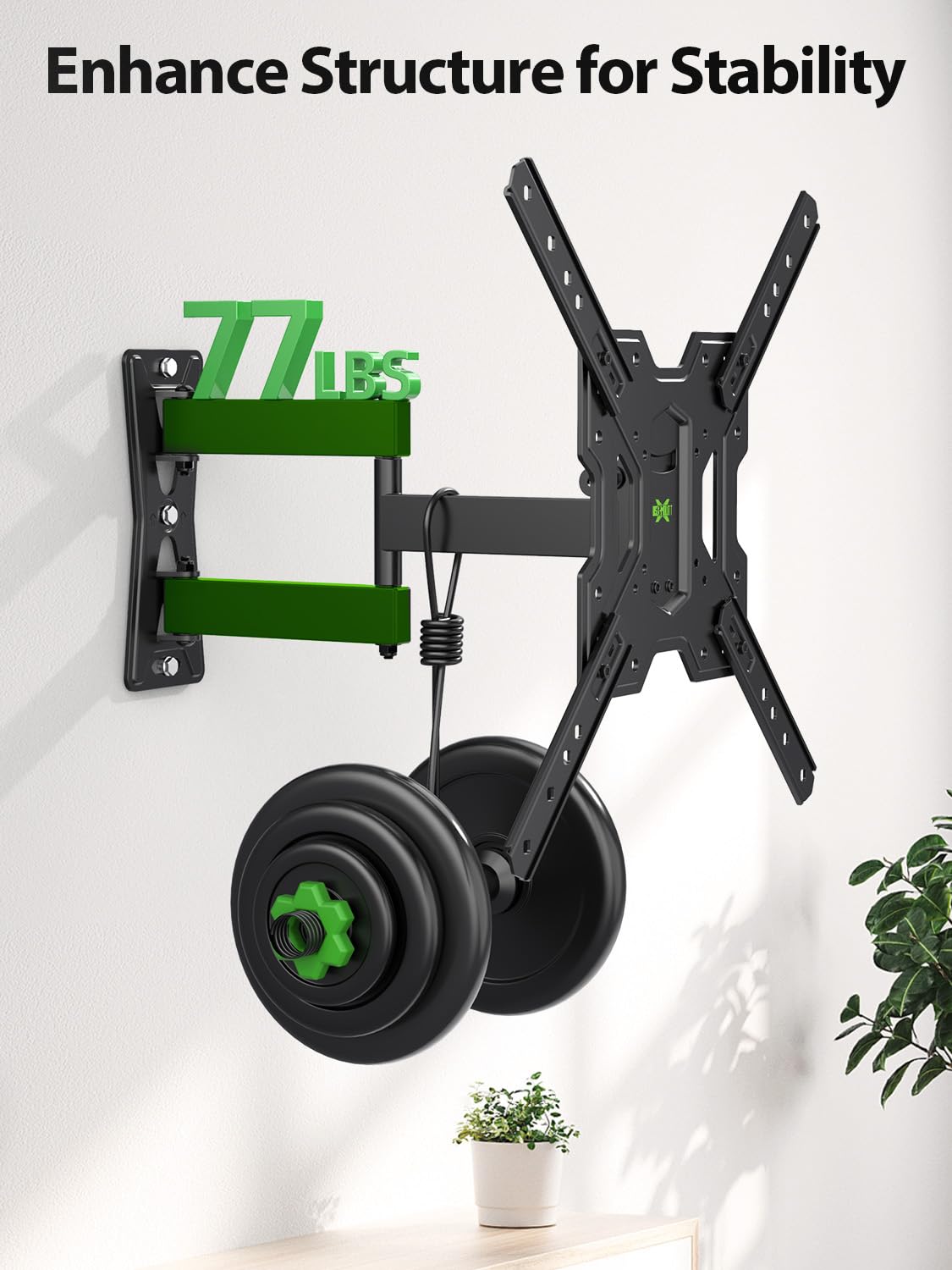 USX MOUNT VESA pattern label showing 400x400 compatibility for wide TV support