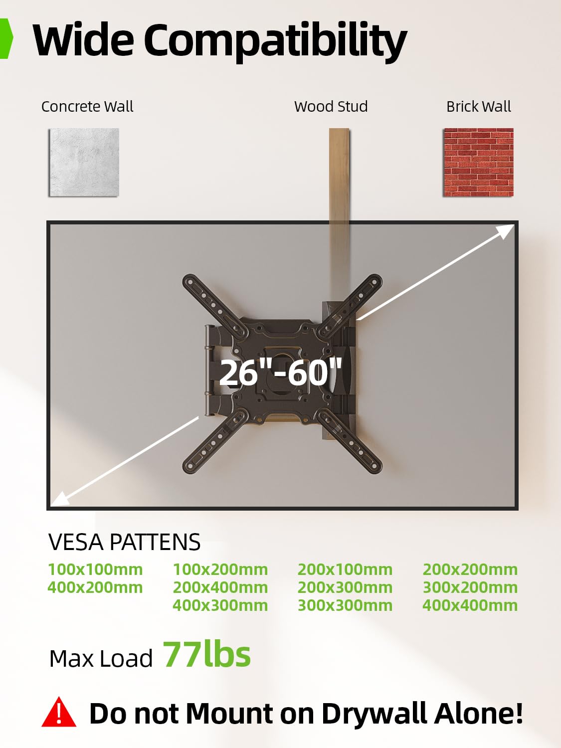 USX Mount tilt-swivel-adjustment enables glare reduction with optimal screen position