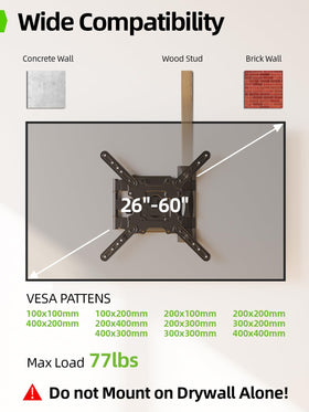 USX Mount tilt-swivel-adjustment enables glare reduction with optimal screen position