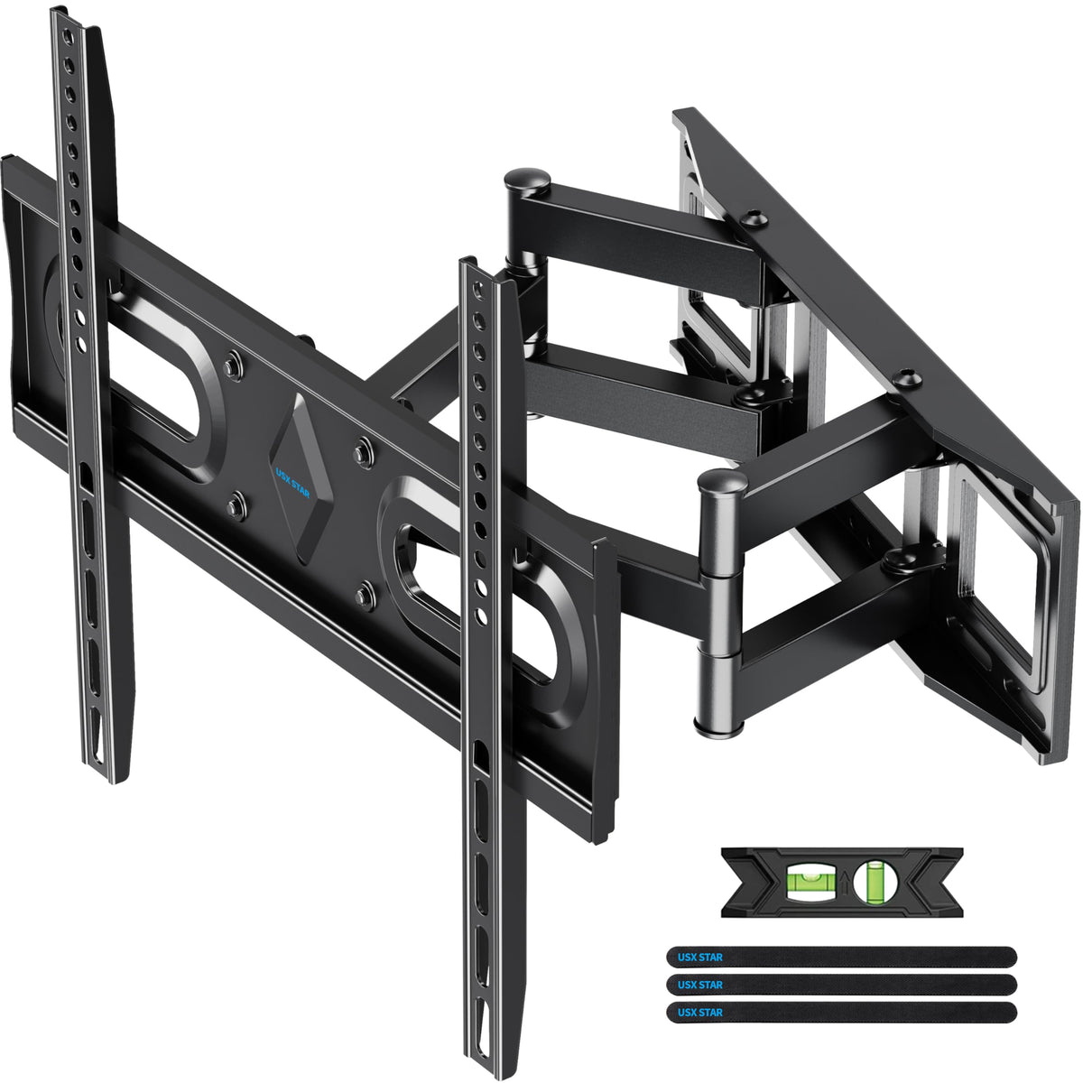 USX STAR front view of mounted TV showing slim profile and secure support