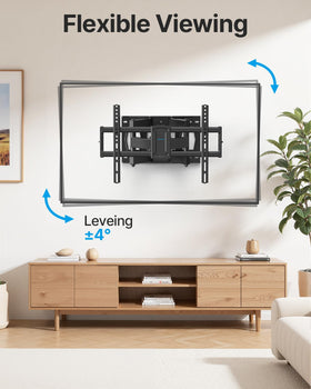 USX STAR mounted TV in living room, makes viewing angles more comfortable