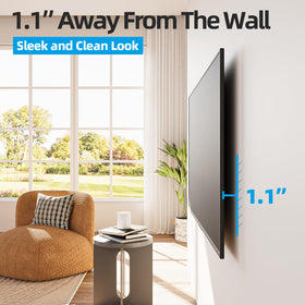 USX STAR mounted TV in living room illustrating tidy, modern setup