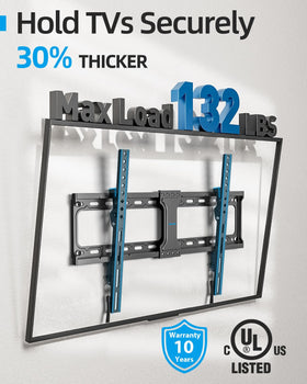 USX STAR Tilt TV Wall Mount back view highlights low-profile edge for clean setup.