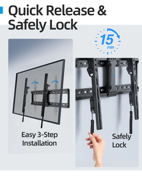 USX STAR Tilt TV Wall Mount hardware included for easy, complete installation.