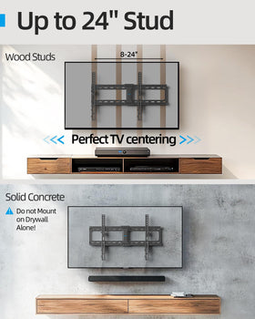 USX STAR Tilt TV Wall Mount tilt angle reducing glare for comfortable viewing.
