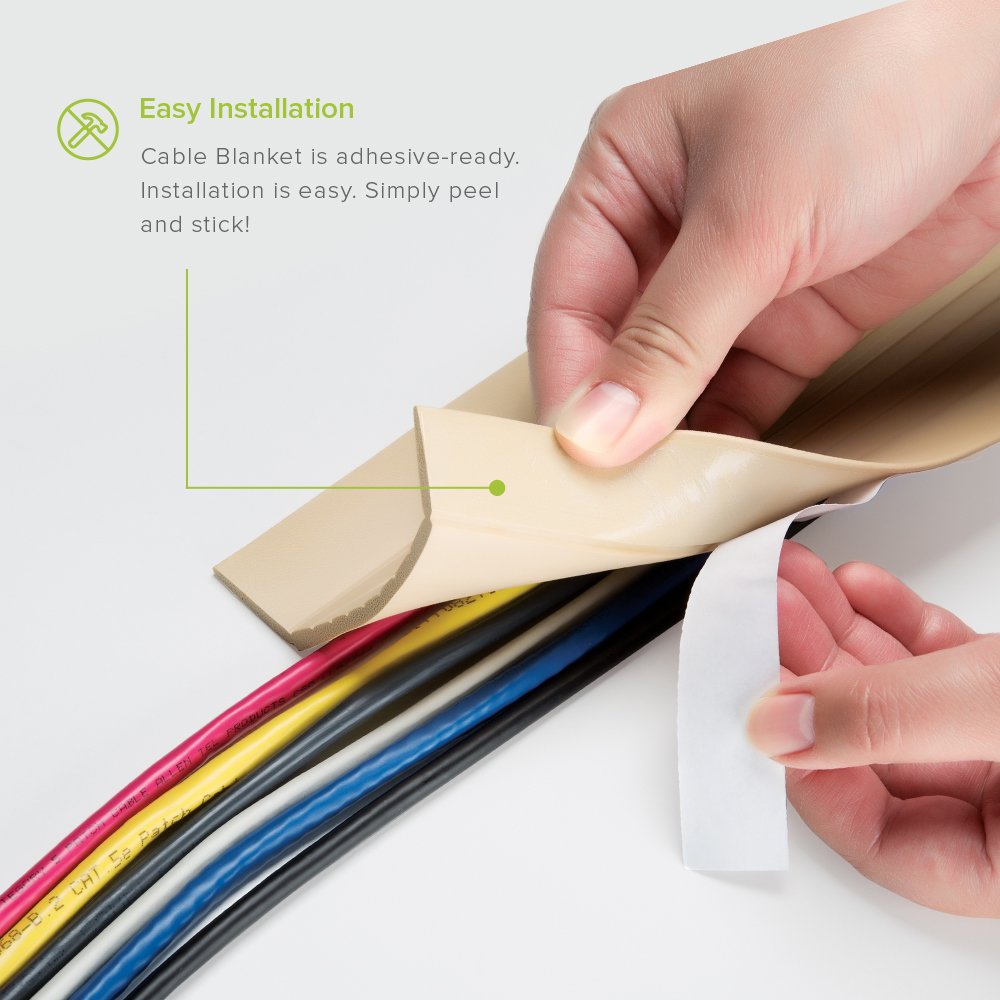 UT Wire cable blanket in living room reducing trip risk and creating tidy cable run