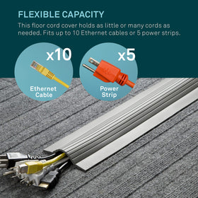 UT Wire cable blanket next to ruler showing 5-foot length and low 0.125-inch height