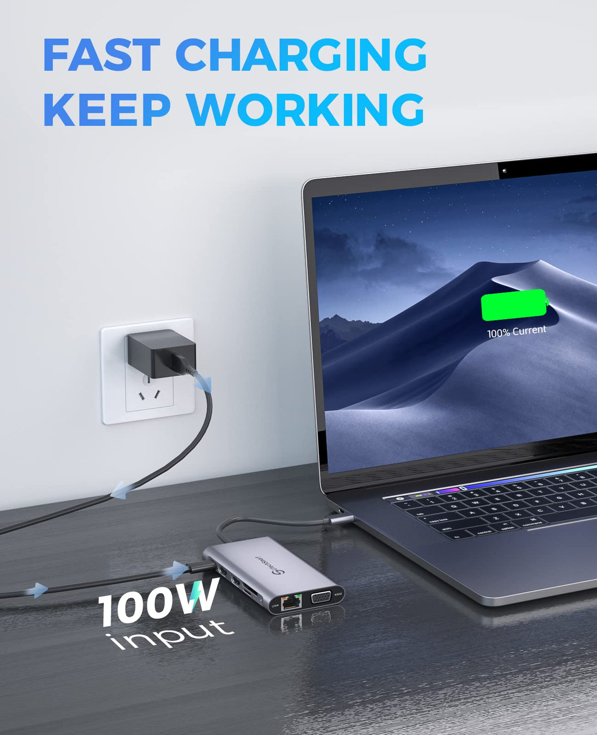Gigabit Ethernet port provides stable wired networking at a desk