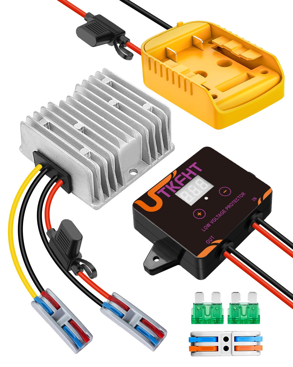UTKFHT front view of converter showing compact weatherproof housing and mounting points for reliable use