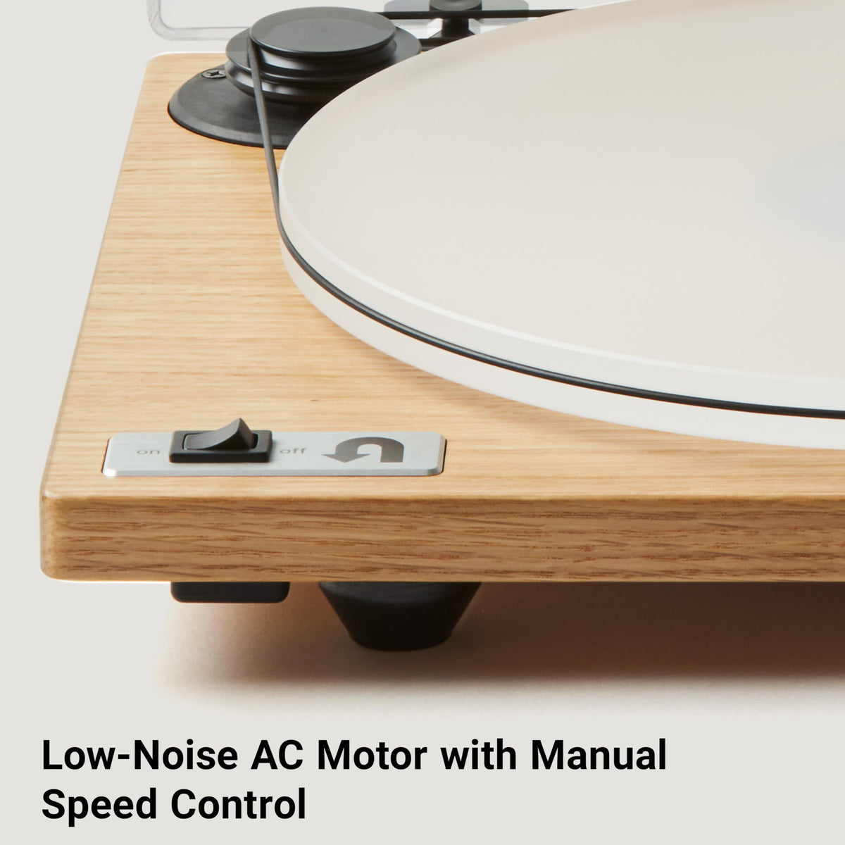 U-Turn Audio Orbit Plus Gen 2 Oak tonearm detail emphasizing precise tracking and low distortion.