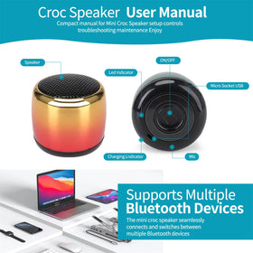 UUEENN bluetooth clog charm close-up showing compact wireless speaker.