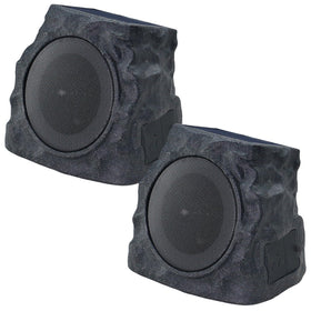 The uuffoo rock speaker 2-pack front view shows rugged outdoor design.