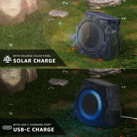 Uuffoo rock speaker 2-pack water resistance protects from rain.