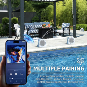 uuffoo rock speaker glow mode showcases RGB lighting for outdoor ambiance.