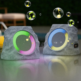 uuffoo rock speaker LED RGB modes illuminate outdoor evenings with color.