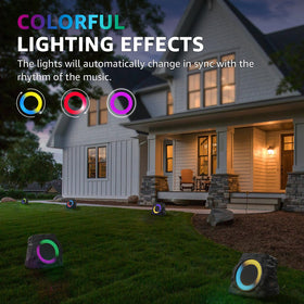 uuffoo rock speaker night garden ambience with soft glow