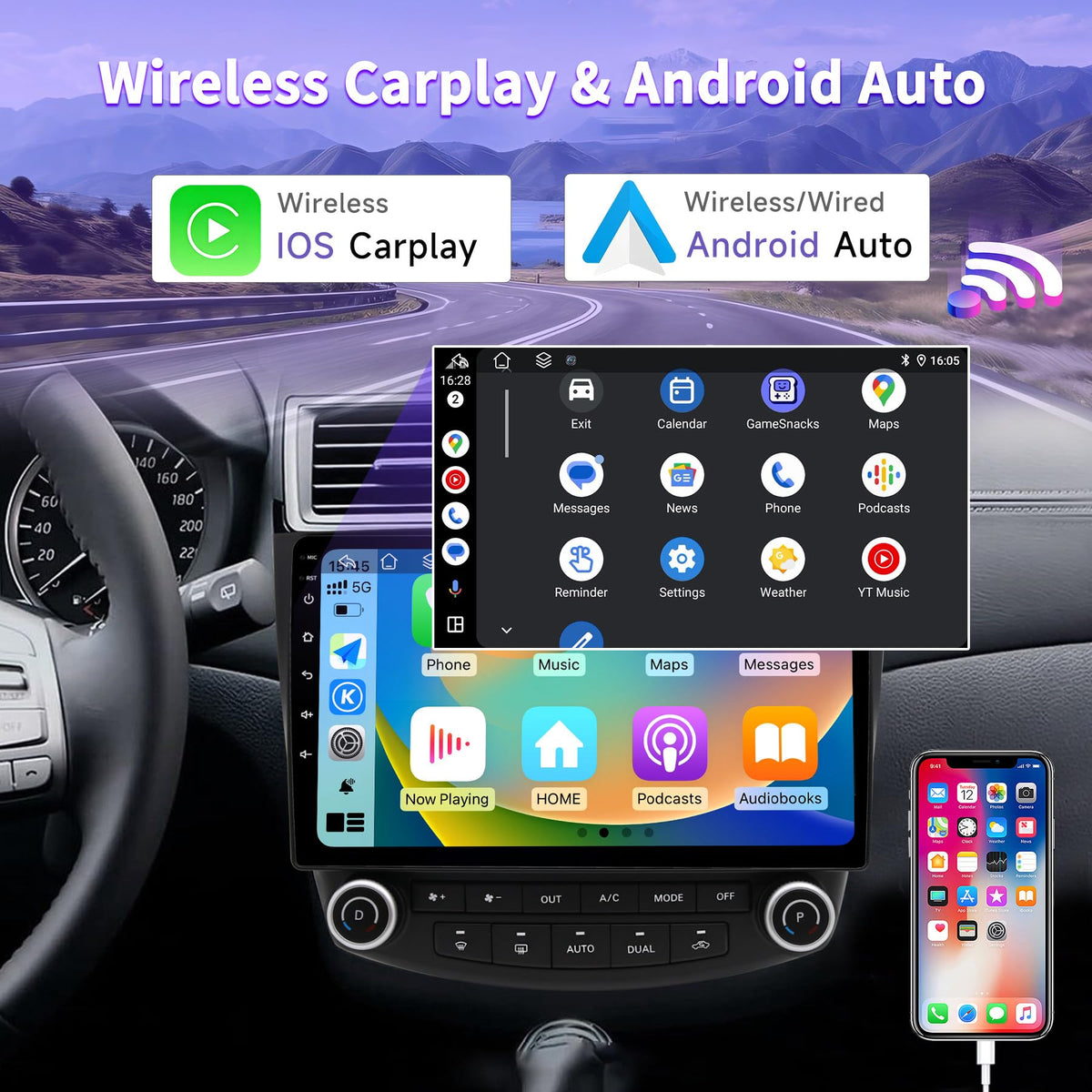UUTouIoI Bluetooth hands-free calling and FM radio for safe, convenient driving