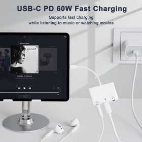 UWECAN USB-C fast charging port keeps devices powered while listening