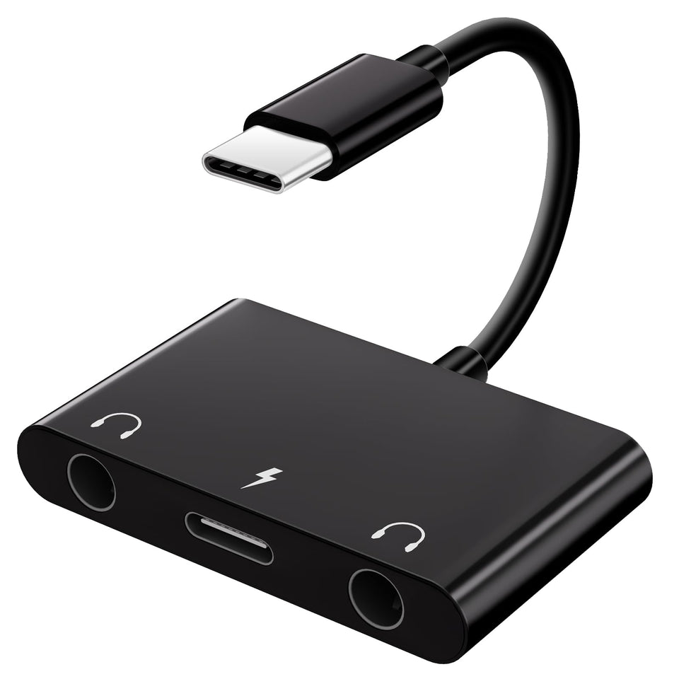 UWECAN USB-C headphone adapter with dual jacks for shared listening on the go.