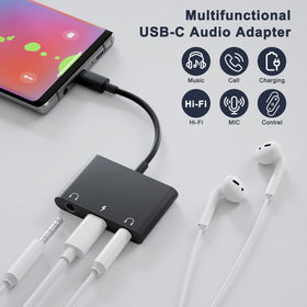 UWECAN adapter showing Type-C PD charging for simultaneous listening and charging.