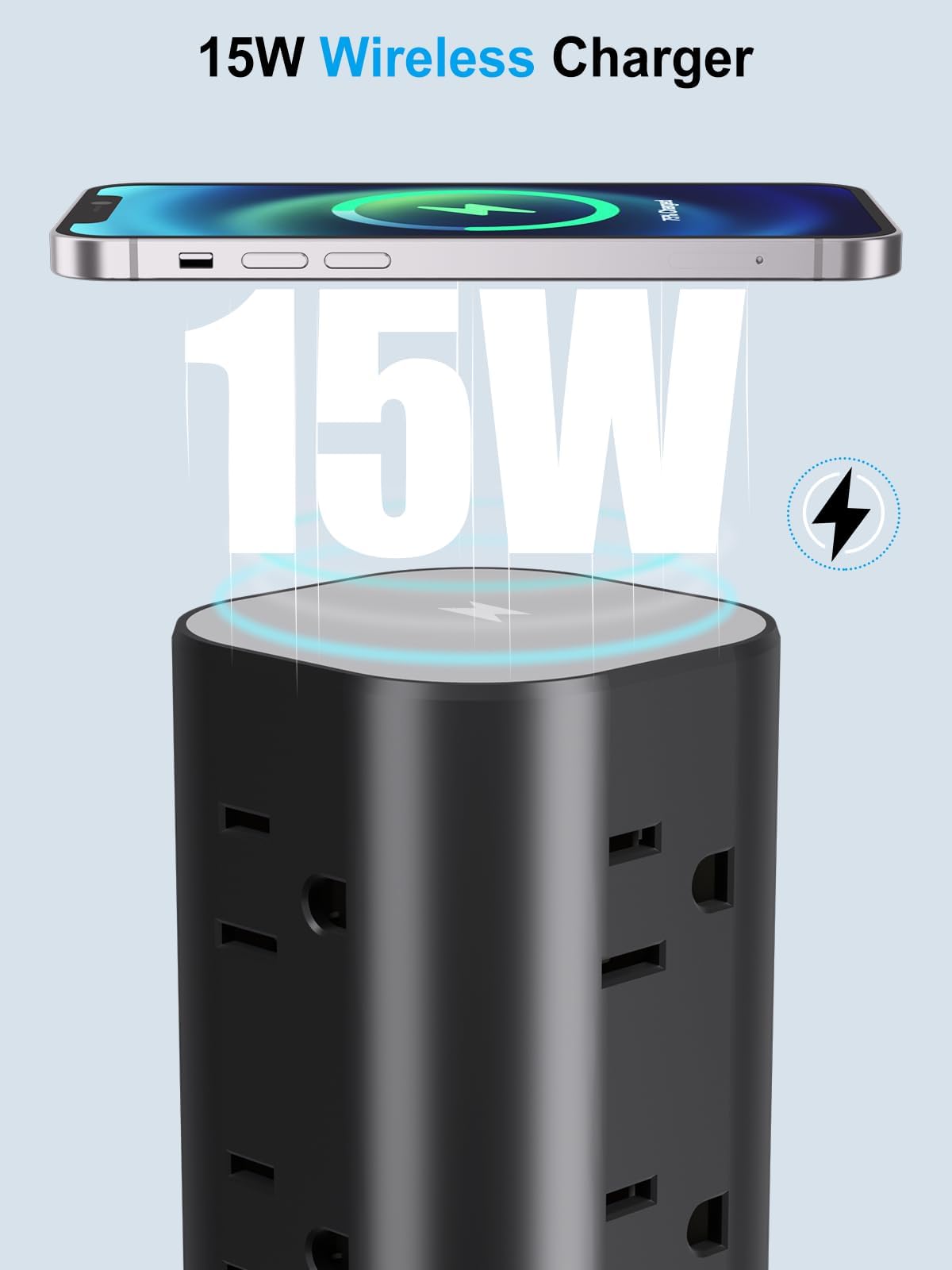 UWIWUTEI 15ft extension cord extended across room for flexible placement