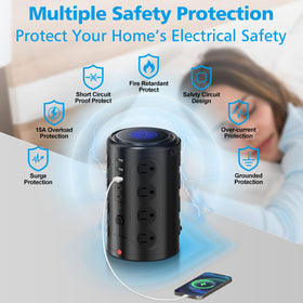 UWIWUTEI 20ft extension cord and plug pictured to show wide reach from distant wall outlets
