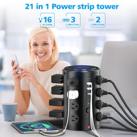 UWIWUTEI detailed shot of spaced AC outlets allowing bulky adapters without blocking neighbors