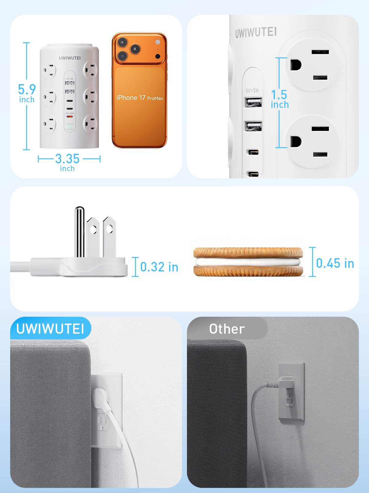 UWIWUTEI compact tower packed in a bag showing travel-friendly portability