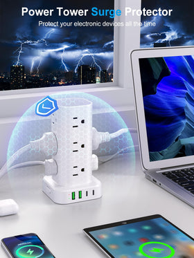 UWIWUTEI 10ft cord stretched to outlet demonstrating flexible placement