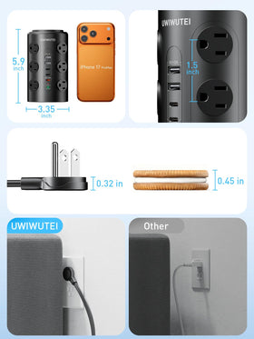UWIWUTEI in dorm room on nightstand, compact charging and soft night light