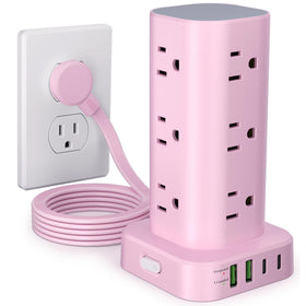 UWIWUTEI front view power tower shows compact multioutlet organization