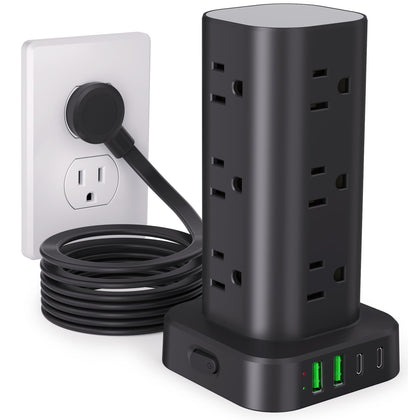 UWIWUTEI front view tower showing multiple outlets and neat charging