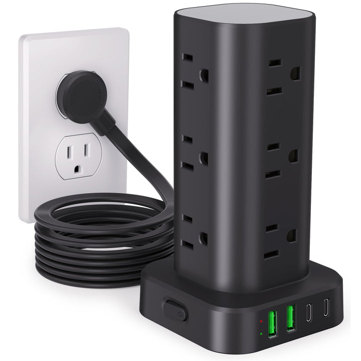 UWIWUTEI front view tower showing multiple outlets and neat charging
