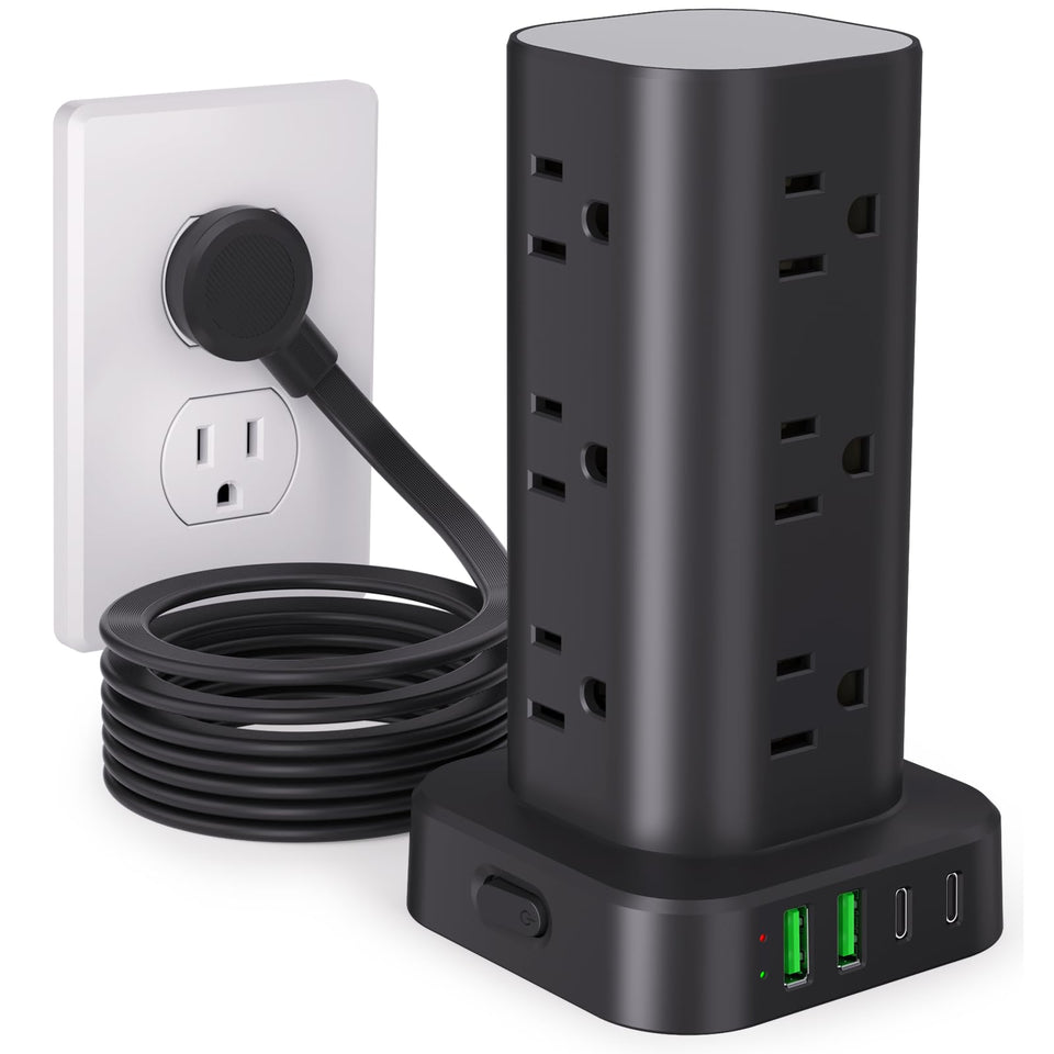 UWIWUTEI front view tower showing multiple outlets and neat charging