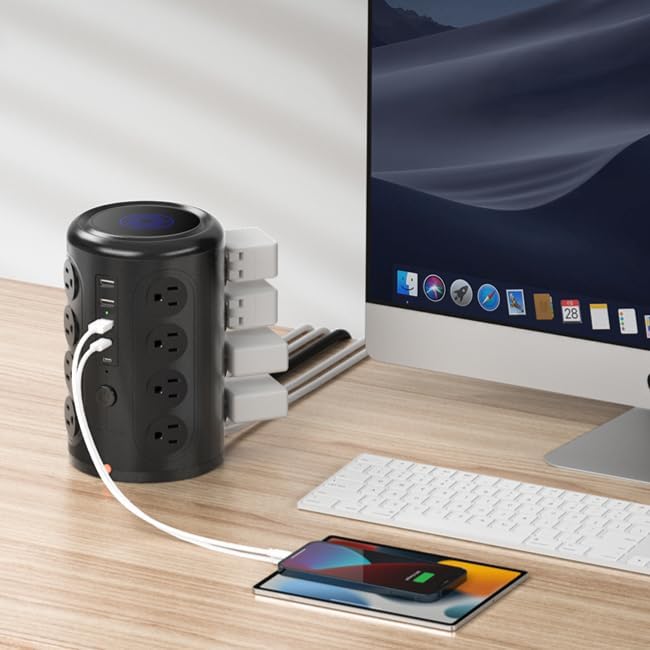 UWIWUTEI in use on a home office desk with multiple devices connected benefit tidy setup