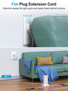 UWIWUTEI top close-up of USB-C, USB-A and AC outlets highlighting quick charging