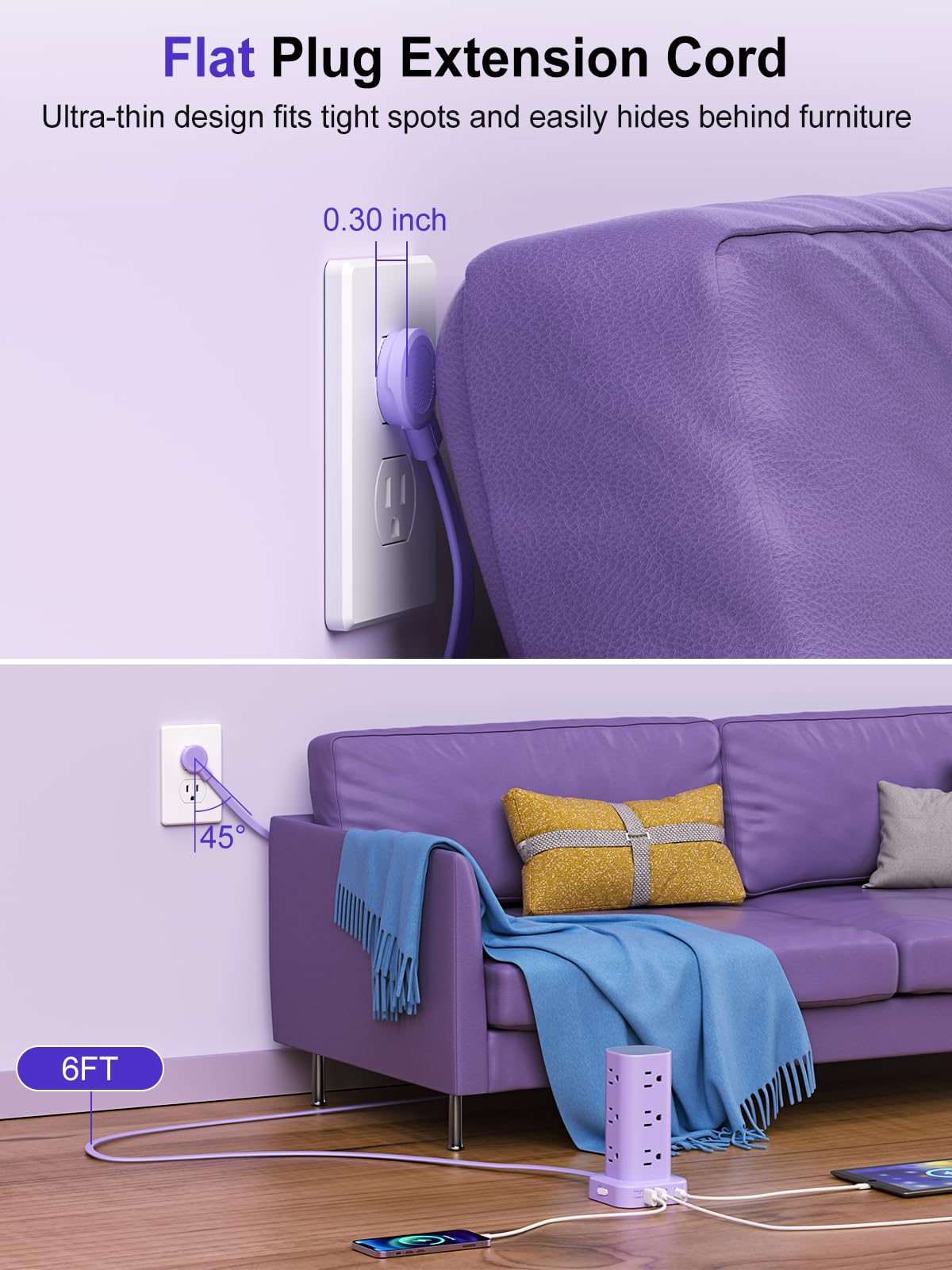 UWIWUTEI USB ports detail with USB-C and USB-A for faster device charging