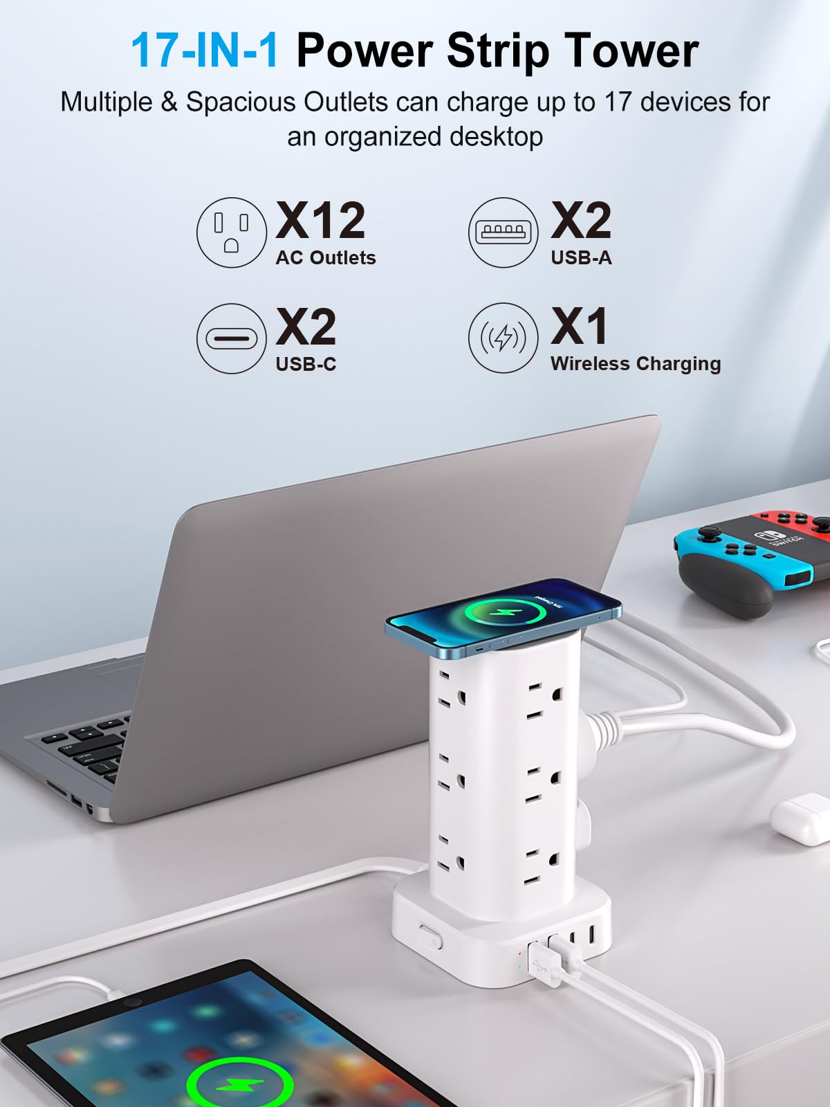 UWIWUTEI top close-up of 15W wireless pad for cable-free convenience