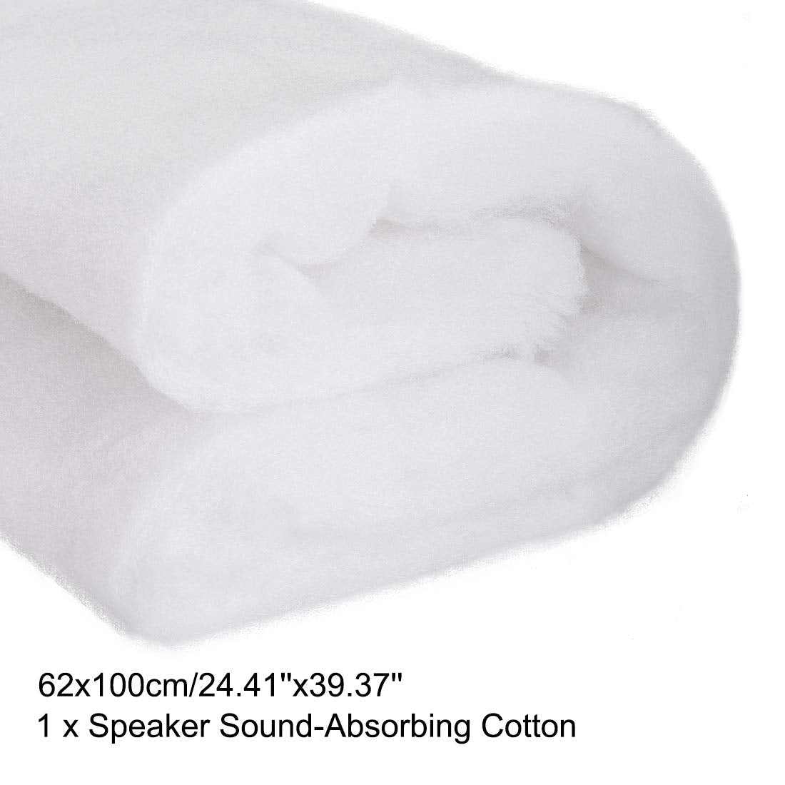uxcell bass clarity shot showing sound-absorbing cotton in a speaker cabinet