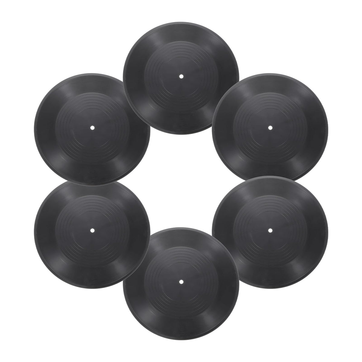 uxcell blank vinyl records laid flat for versatile wall decoration.
