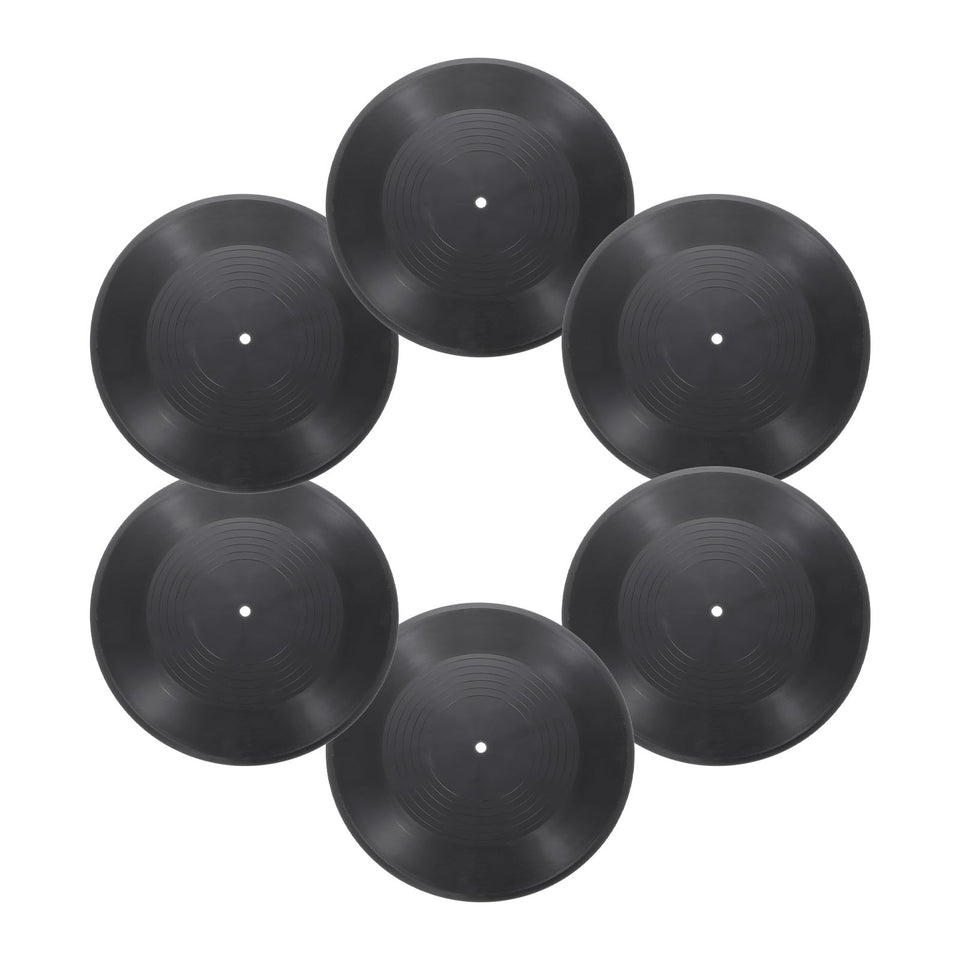 uxcell blank vinyl records laid flat for versatile wall decoration.