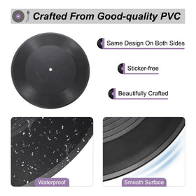 Close-up of PVC texture on uxcell vinyl records showing durability.