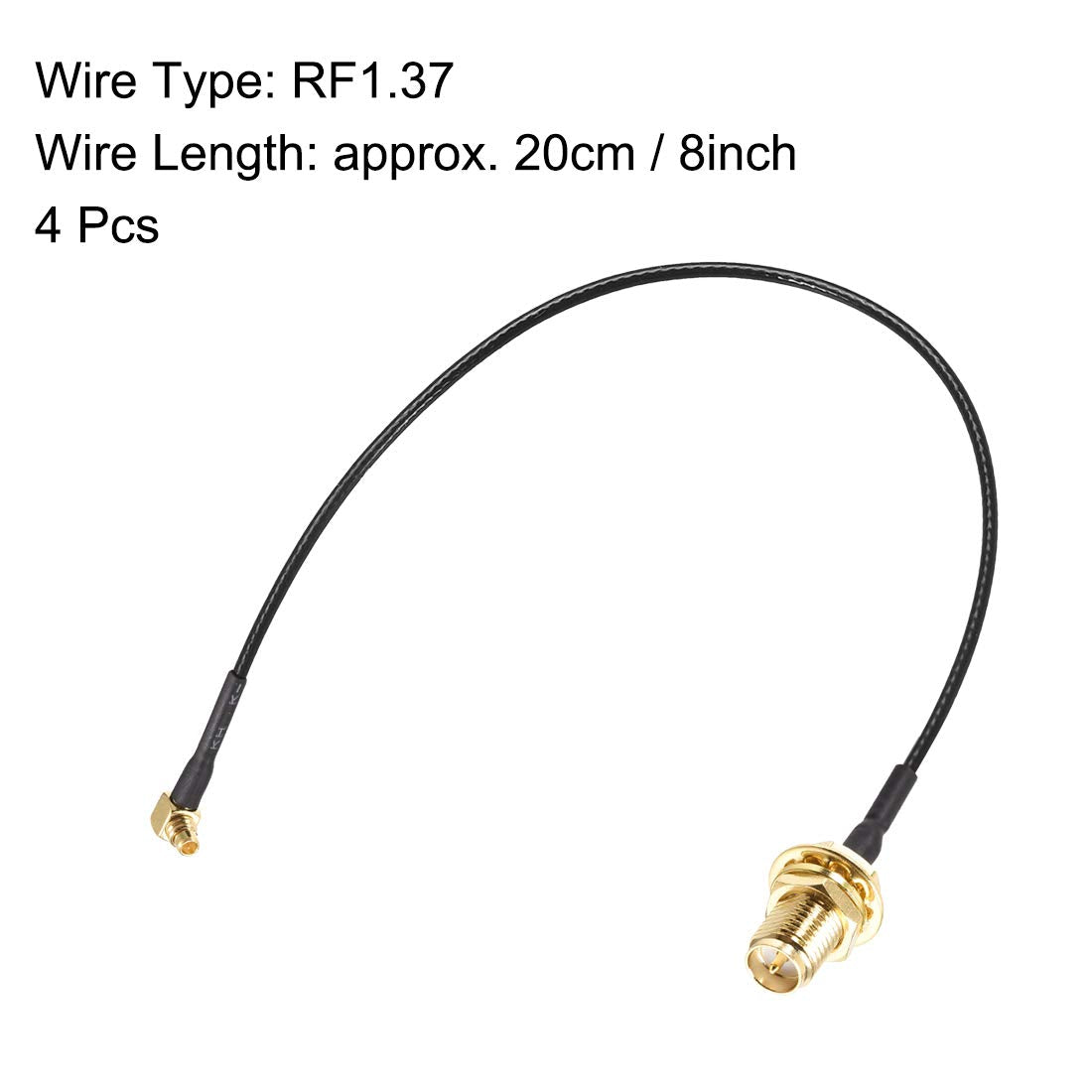 uxcell four-piece coaxial adapter set with MMCX to RP-SMA bulkhead connectors for simple wireless upgrades.