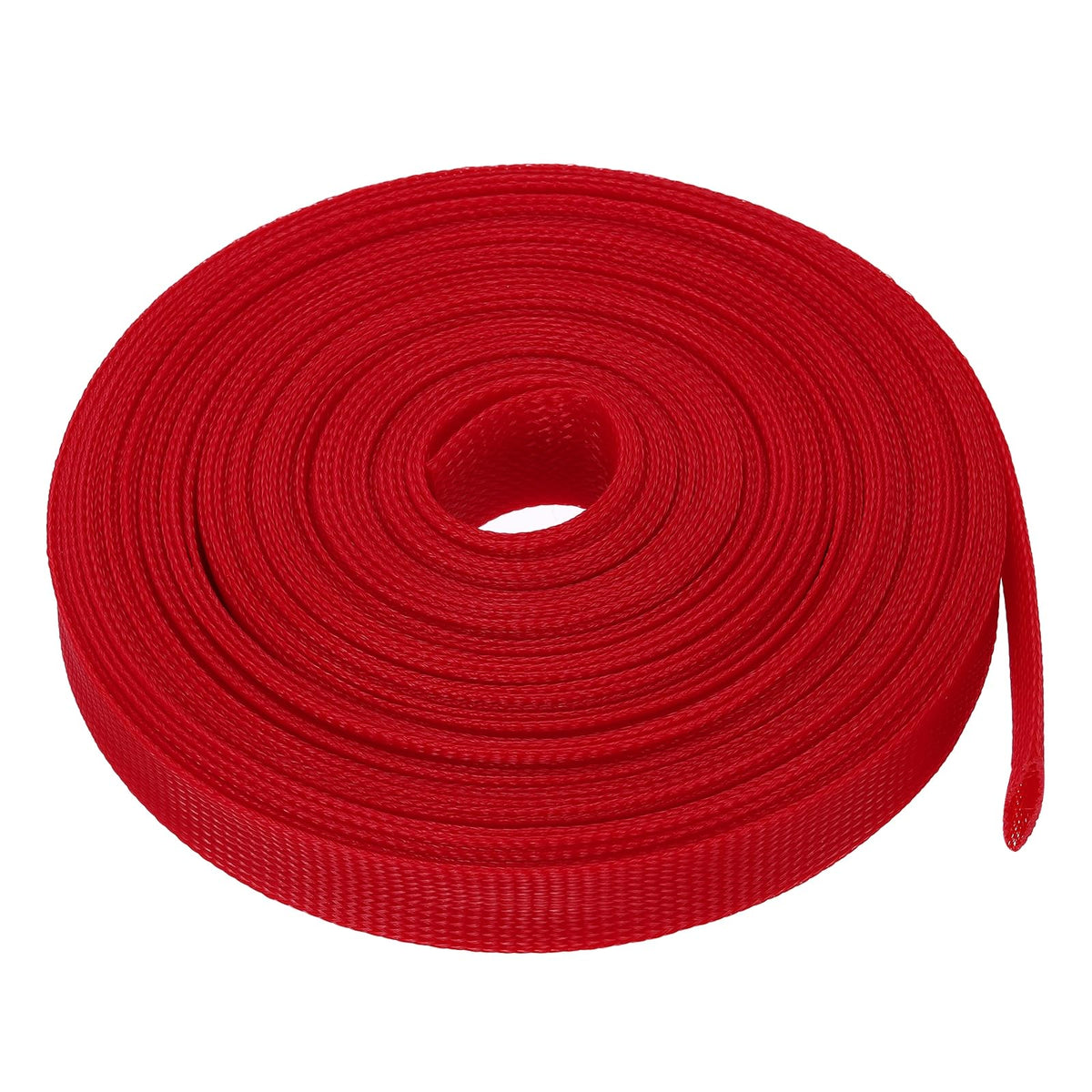 uxcell expandable sleeving red, 1 inch by 50 ft, durable wire insulation.