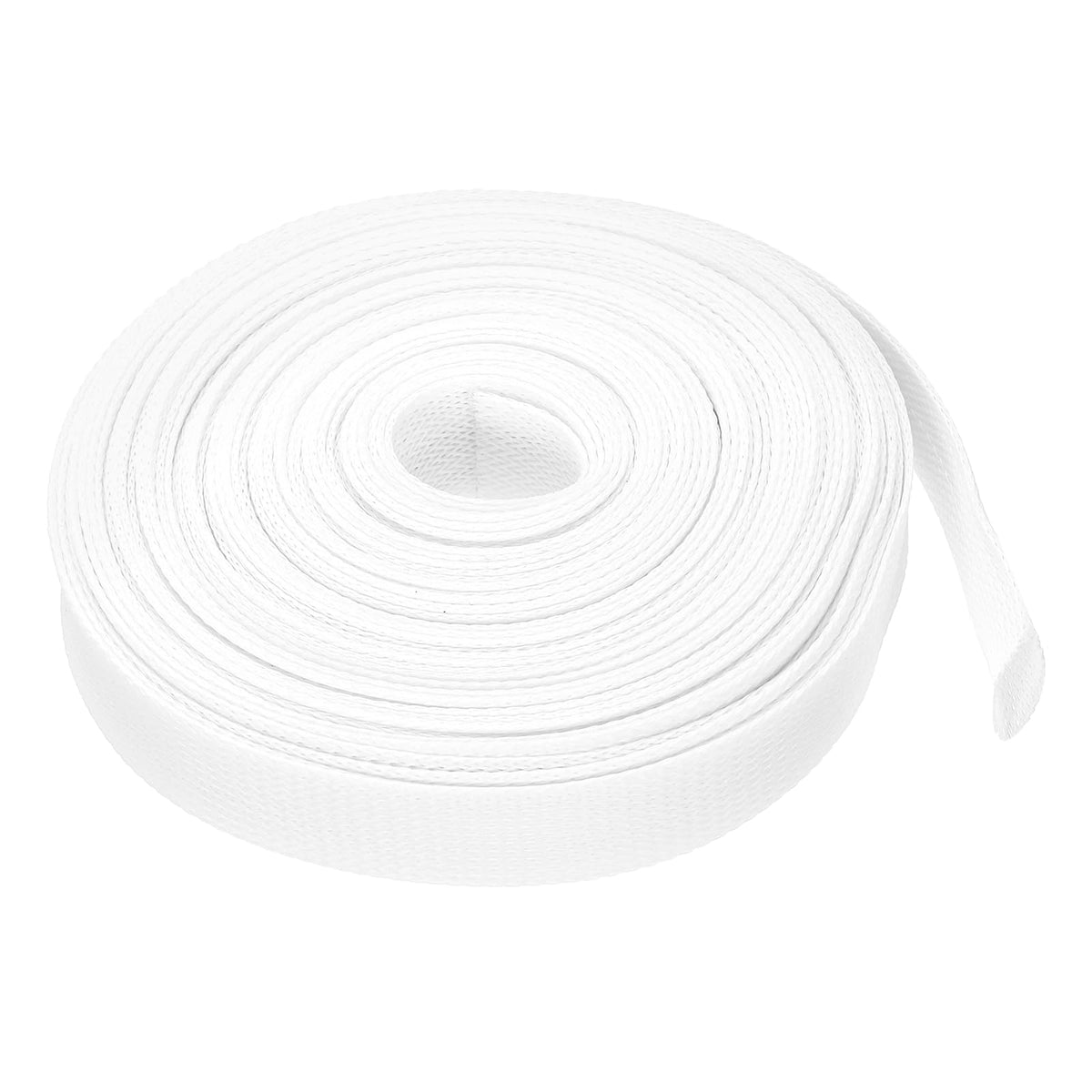 uxcell expandable sleeving bundle on white wires protects and organizes cables
