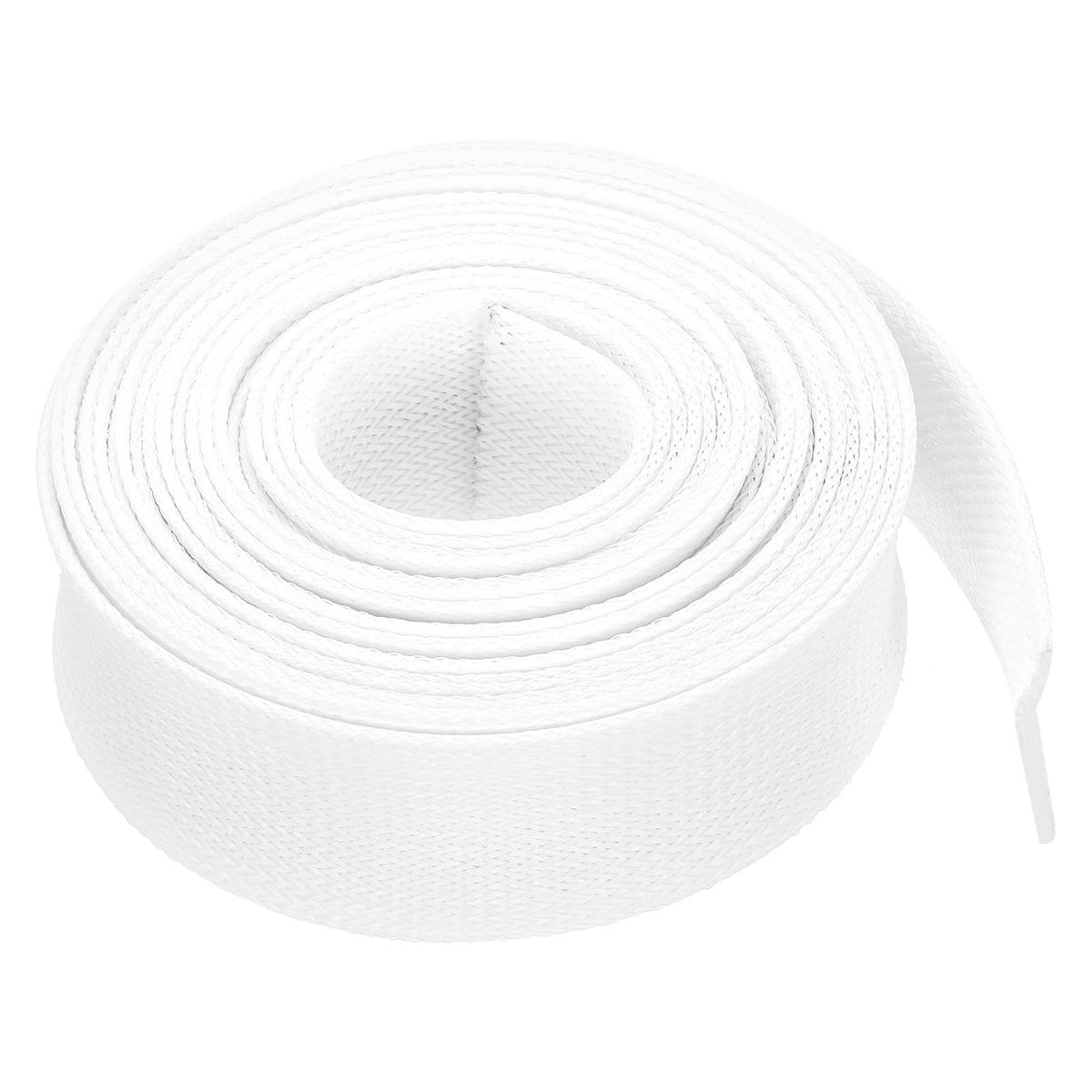 uxcell expandable sleeving in white with 25 ft length for cable protection.