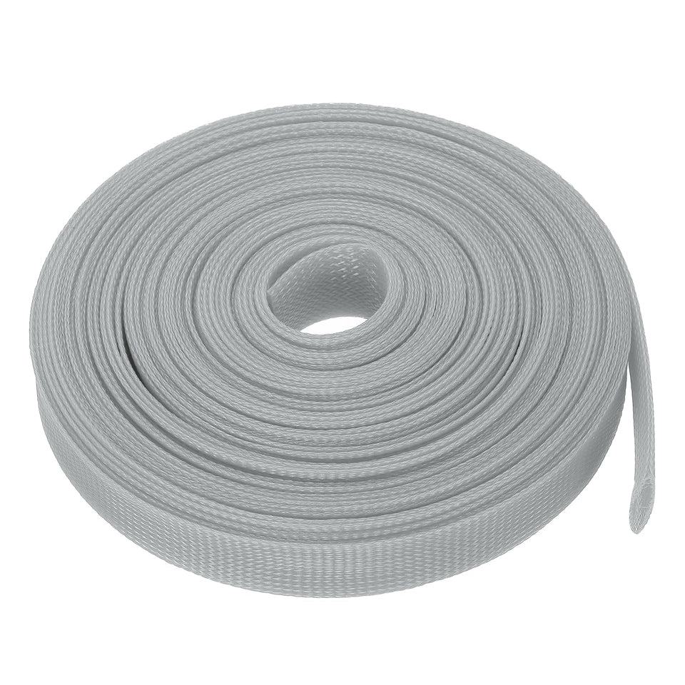 uxcell expandable sleeving 50ft gray protects and organizes bundles of cables
