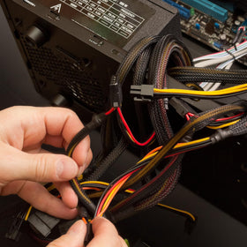 uxcell expandable sleeving cut-to-length red for custom fit